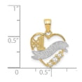 thumbnail image 2 of 16.04mm 14k With Rhodium Cubic Zirconia Number 1 Daughter Love Heart Pendant Necklace Pendant for Women, 2 of 2