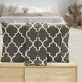 thumbnail image 4 of Mocassi Pattern Printed Pillowcases 2-Piece Set Egyptian Quality 1500 Thread Count Timeless Classic Designs Soft and Smooth Weave, Wrinkle Resistant, Quatrefoil Queen Pillowcase, Gray, 4 of 5