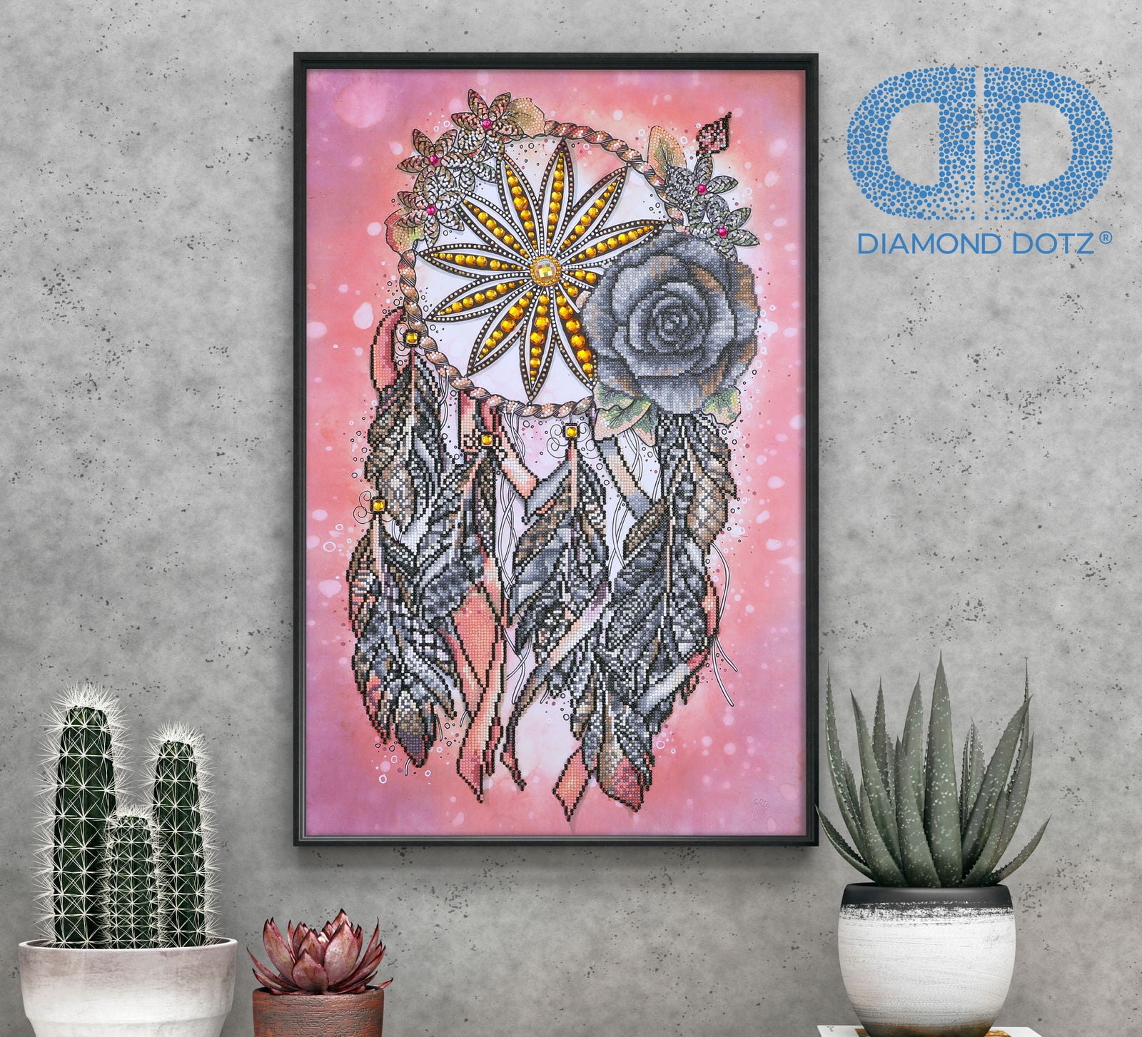 Diamond Dotz Catch Your Dreams Dreamcatcher Diamond Painting Kits for Adults - Diamond Art Kits a Relaxing Creative Craft Kit with Dotz Gems 28.4"x18.5"