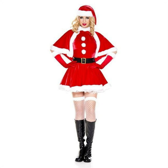 Music Legs Women's Adult Secret Santa Claus Short Dress Costume 70827-XL