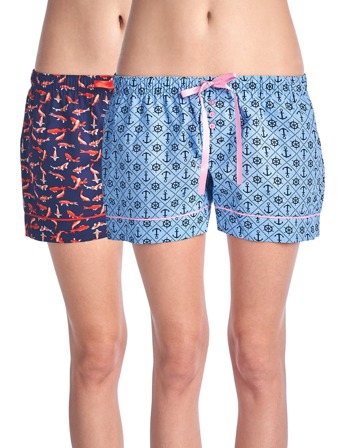 Casual Nights - Casual Nights Women's 2 Pack Cotton Woven Lounge Boxer ...