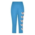 thumbnail image 4 of Fjofpr Leggings for Girls Size 6 Toddler Kids Fashion Baesball Print Summer Leisure Yoga Sports Frenum Cropped Pants Sky Blue 6 Years, 4 of 4