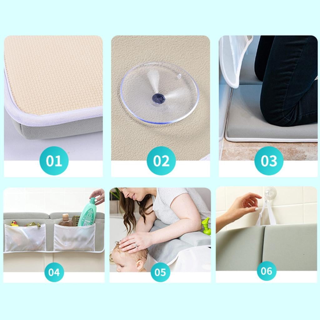 HannLk Bath Mat Kneeler Rest Pad Set Elbow Support Children Baby Bathing Knee Mat