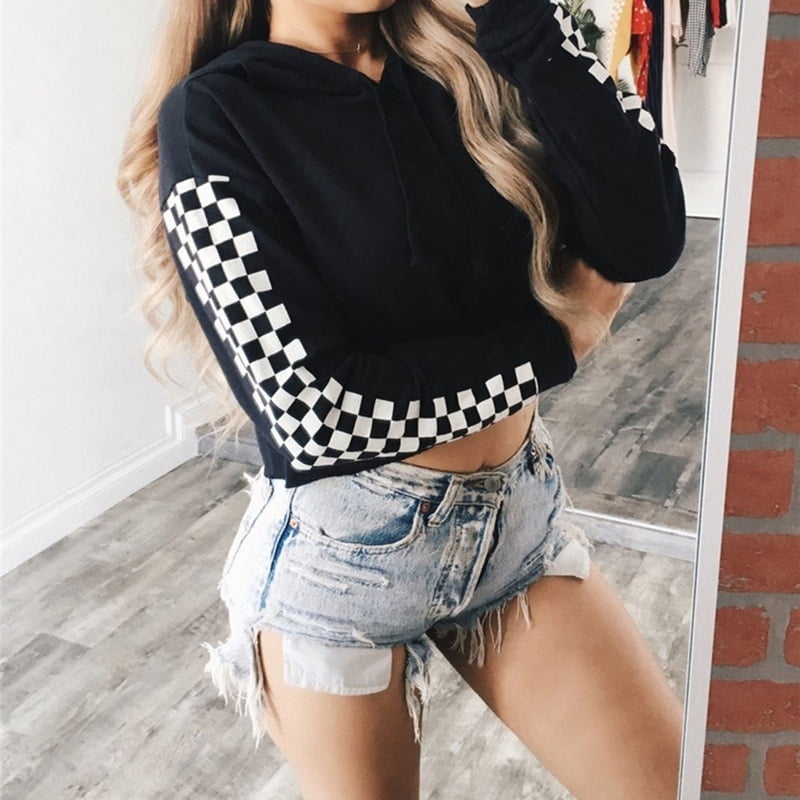 cropped hoodie and shorts