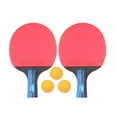 thumbnail image 1 of Table Tennis Racket Set with 2 Pcs Short Handle Paddles for Sports Use Assorted Color Composite Material 3 Balls Included, 1 of 8
