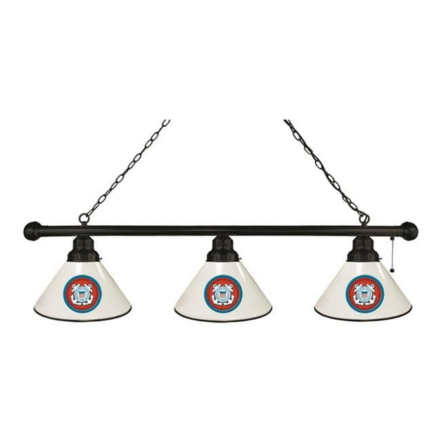 Holland Bar Stool BL3BKCstGrd U.S. Coast Guard 3 Shade Pool Billiard Light, Black