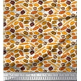 thumbnail image 1 of Soimoi Rayon Fabric Pretzels,Cupcake & Baguette Food Print Fabric by Yard 42 Inch Wide, 1 of 1