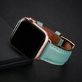 thumbnail image 5 of WFEAGL Apple Watch Series Genuine Leather Replacement Band 42mm 44mm 45mm Tiffany Blue/Rose Gold, 5 of 7