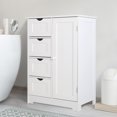 thumbnail image 3 of VEIKOUS Wooden Bathroom Storage Cabinet with 4 Drawer and Cupboard Shelves, White, 3 of 15