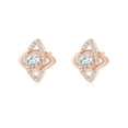 thumbnail image 2 of ANGARA Natural Diamond Interlinked Marquise Frame Stud Earrings in 14K Rose Gold for Women (Size-4.1mm| Color-G| Clarity-VS2) | Anniversary, Jewelry Gift for Women | Natural Diamond Earrings, 2 of 8