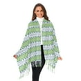 thumbnail image 3 of FORMRS Womens Scarf Winter Soft Long Big Warm Shawls Wrap Tassel Scarves, Green Stripe Pattern, 3 of 9