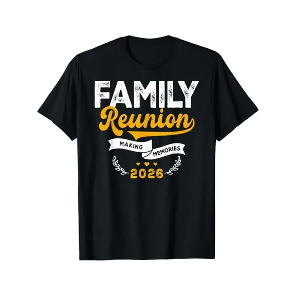 Funny Family Reunion 2026 Matching Group Graphic Unisex Gift for Family Casual Short Sleeve Crewneck T-Shirt