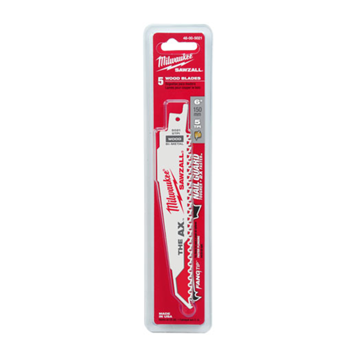 Milwaukee Tool 6" 5 TPI The Ax Sawzall  Blade (25 Pk)