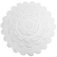 thumbnail image 2 of kilofly Sets de Table Ronds en Dentelle de Coton Crocheté Fait Main [Ensemble de 4] Médaillon Blanc, 2 of 4