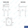 thumbnail image 7 of 30 in. x 24 in. Commercial Stainless Steel One Compartment Sink With 18 in. x 24 in. x 14 in. Bowl and Faucet, 7 of 7