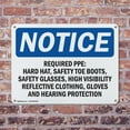 thumbnail image 4 of (2 Pack) Required PPE Hard Hat Safety Toe Boots OSHA Notice Sign 14 Inch X 10 Inch Indoor / Outdoor Rust-Free Aluminum Metal Signs for Workplace, Workshop, and Construction Site, Made, 4 of 8