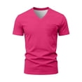 thumbnail image 4 of Mens T-Shirts Soft Pocket T Shirts for Men Short Sleeve V Neck Pink Tshirt for Men, 4 of 9