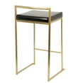 thumbnail image 2 of Fuji Contemporary Counter stool in Gold and Black PU by LumiSource- Set of 2, 2 of 2