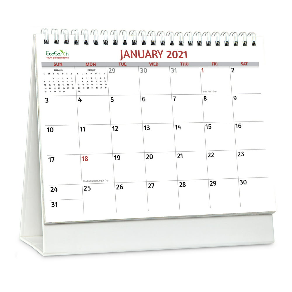 Ecoearth 12 Month Calendar 2022 Classic 8x6 Standing Desk Calendar