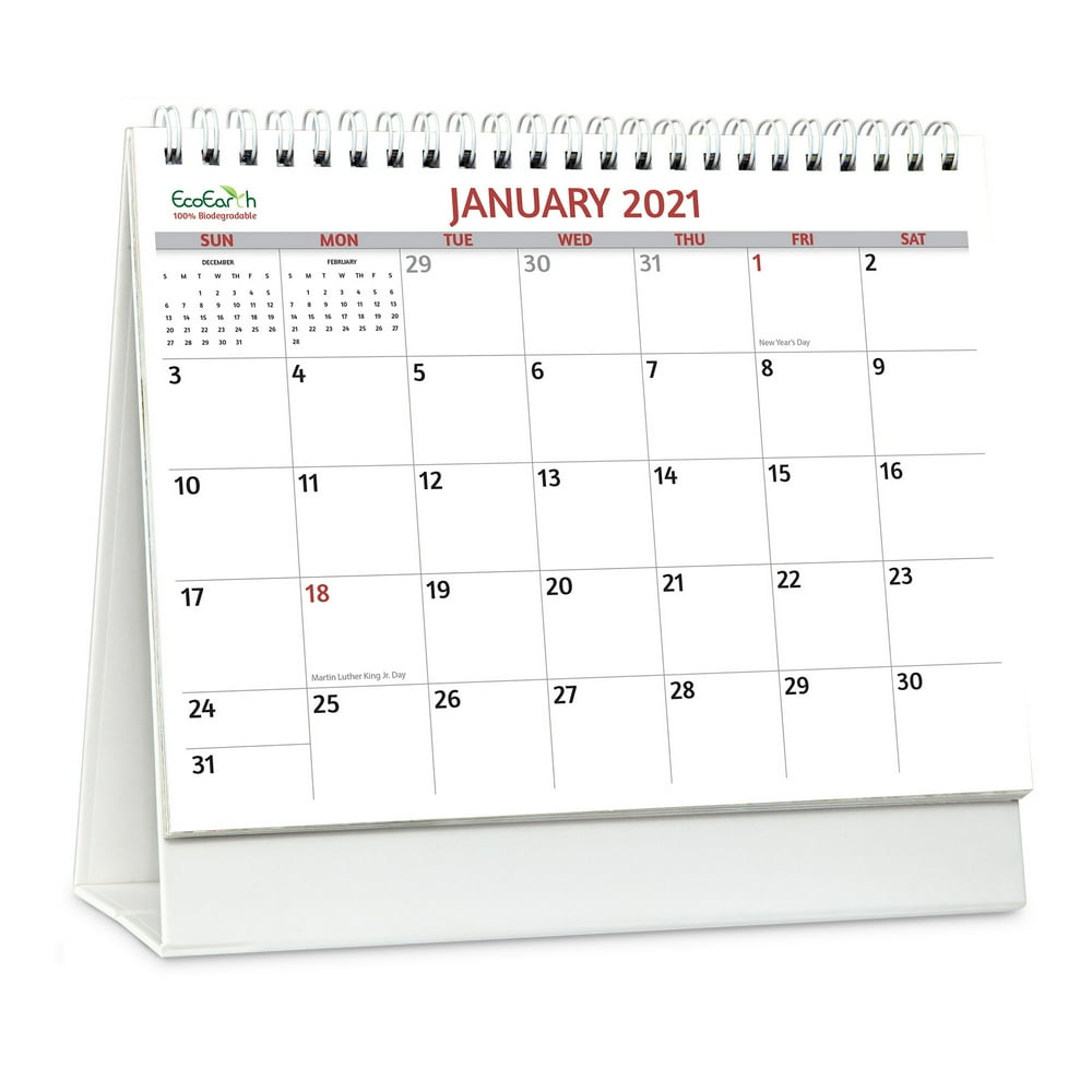 Ecoearth 12 Month Calendar 2022 Classic 8x6 Standing Desk Calendar