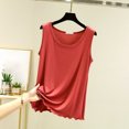 thumbnail image 2 of Hauts Grande Taille pour Femmes en Liquidation, Blouse à Manches Courtes d'Été pour Femmes, Nouveau Style Féminin à Plis Pincés, Débardeur Décontracté Sans Manches à Col Rond, 2 of 5