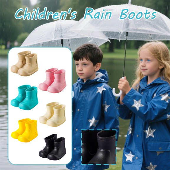 Miaoju Classic Children Rainboots Rubber Children Water Shoes Rain Boots Kids Baby Cartoon Shoes