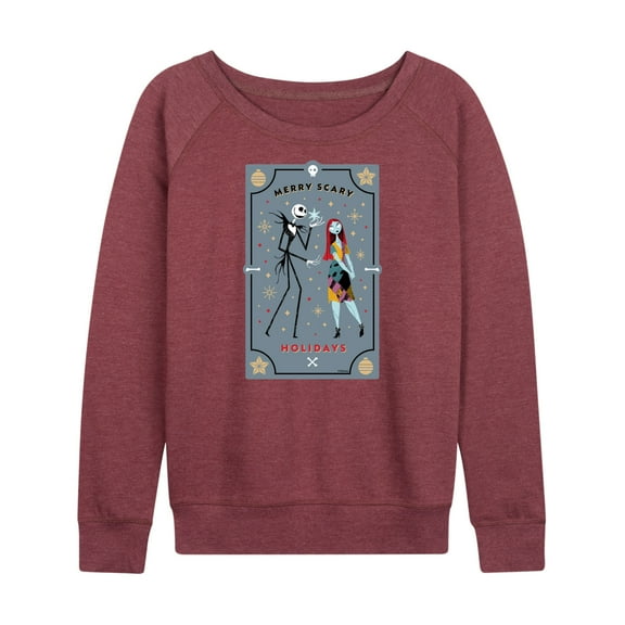 The Nightmare Before Christmas - Merry Scary Holidays - Women's Lightweight French Terry Long Sleeve Shirt