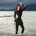 thumbnail image 3 of Nookwell Wetsuit for Womens in Cold Water, Front Zip Long Sleeve Wetsuit Skin Protection Diving Suit for Aerobics Diving Surfing Swimming, 3 of 5