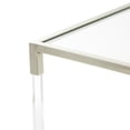 thumbnail image 6 of DecMode 46" x 19" Silver Metal Open Framed Coffee Table with Clear Glass Top and Acrylic Legs, 1-Piece, 6 of 14