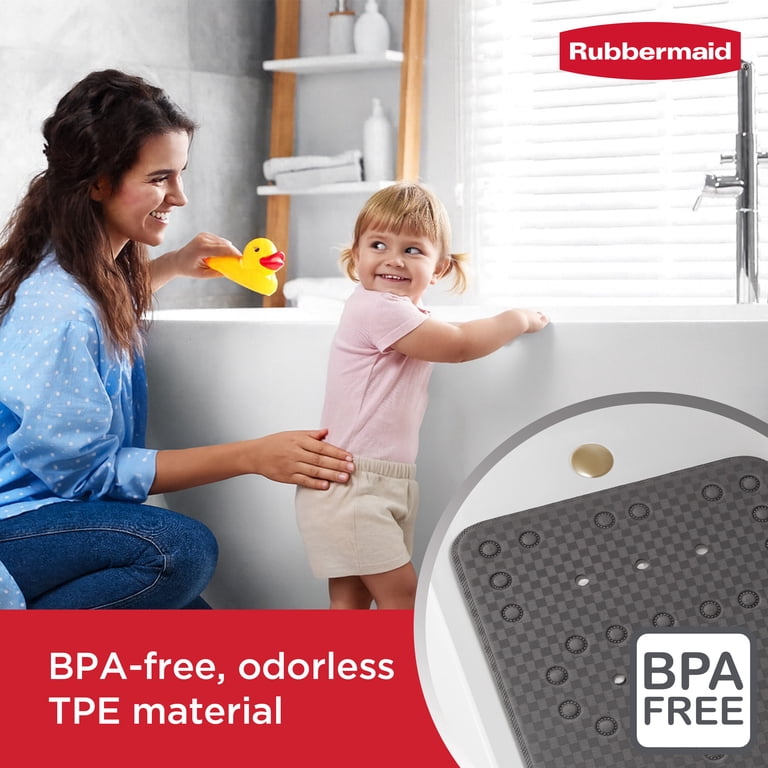 Rubbermaid Soft Foam Tub Mat, Non-Slip, Grey photo 3