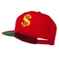 thumbnail image 2 of Dollar Sign Logo Embroidered Flat Bill Cap - Red OSFM, 2 of 5