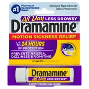 Dramamine All Day Less Drowsy Motion Sickness Relief, 8 Count