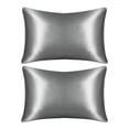 thumbnail image 2 of YEJIMAN Clearance Solid Color Silk Pillowcase Gray Pillowcase Envelope Pillow Pair, 2 of 4