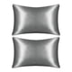 thumbnail image 1 of Funda de almohada de seda de color liso Funda de almohada gris Funda de almohada tipo sobre Par, 1 of 7