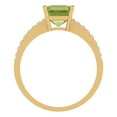 thumbnail image 4 of Clara Pucci 14K Yellow Gold Solid Gold Peridot Solitaire with Accents Anniversary Ring for Women - 2.7 cttw Cushion Cut, 4 of 7