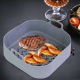 thumbnail image 6 of Easy To Clean Silicone Reusable Fried Chicken Basket Mat Pot Baking Tool Kitchen Accessories Air Fryer Tray Baking Tray Oven Pan Mat BROWN TYPE X, 6 of 8