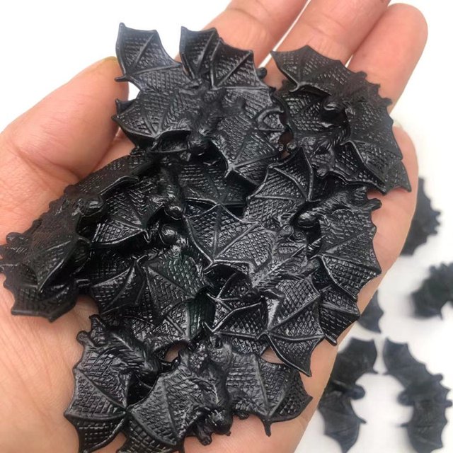 Murciélago de plástico realista para Halloween, juguete de broma, novedad, regalo divertido, 10/20 piezas