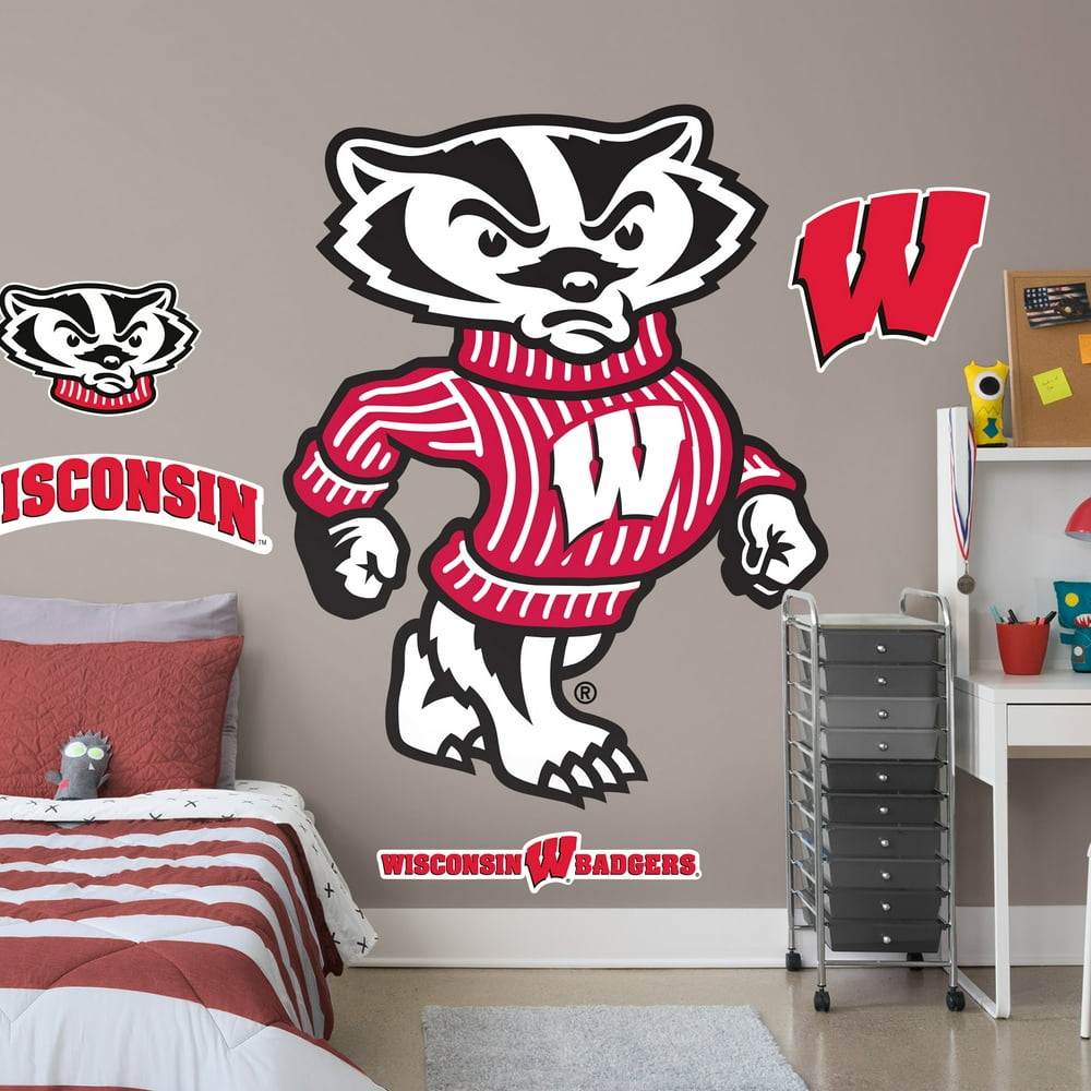 Fathead Wisconsin Badgers: Bucky Badger Illustrated Mascot - Life-Size