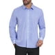 thumbnail image 4 of Camisas de vestir de patrón a cuadros para hombres Inspire Chic de manga larga XL azul oscuro y blanco, 4 of 5