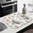 thumbnail image 3 of Pioneer Flower Floral Print Pattern Kitchen Dish Drying Mat 1 Pack, Ultra Absorbent Microfiber Drainer Mat, 16"x18", 3 of 6