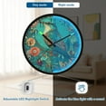 thumbnail image 5 of Voice Activated Clock with Glow Light 12 Inch Large Silent Wall Clock Battery Operated for Home Decor Beautiful Psychedelic Bird, 5 of 8