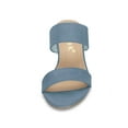 thumbnail image 2 of Women's Dual Straps Mid Chunky Heel Slide Sandals Haze Blue 6, 2 of 8