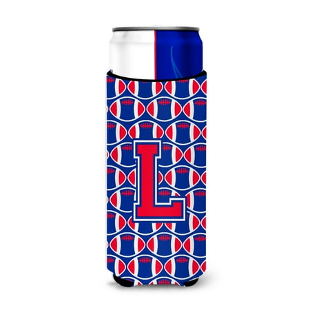 

Carolines Treasures CJ1076-LMUK Letter L Football Crimson and Yale Blue Ultra Beverage Insulators for slim cans Slim