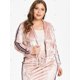 thumbnail image 2 of Chaqueta Corta Talla Extra Zipper Fly Velvet Rosegal Sudaderas y sudaderas con capucha, 2 of 5