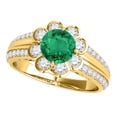 thumbnail image 1 of Mauli Jewels Engagement Rings for Women 1.25 Carat Halo Emerald And Diamond Engagement Ring 4 prong 14k Solid Yellow Gold, 1 of 7