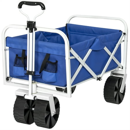 Best Choice Products Folding Collapsible Utility Wagon Cart w/ All-Terrain Wheels - (Best Rolling Beach Cart)