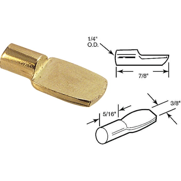 Prime Line Products 241940 Shelf Support Peg, Brass, 1/4-In. Dia., 8-Pk.Prime Line Products 241940 Shelf Support Peg, Brass, 1/4-In. Dia., 8-Pk.