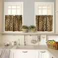 thumbnail image 2 of Leopard Print Valance Curtain Skin Pattern Wild Animal Powerful Panther Rod Pocket Valance Window Treatments Short Curtains for Kitchen Farmhouse Living Room Decor 54x18 Inch + 27x36 Inch X 2, 2 of 5