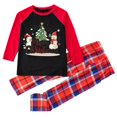 thumbnail image 3 of Odeerbi Christmas Pajamas for Family Holiday Plaid Long Sleeve Family Christmas Pajamas Matching Sets Kids Plaid Printed Loungewear Top Pants Set Two-Piece Sleepwear Xmas PJs Set Red, 3 of 6