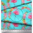 thumbnail image 2 of Soimoi Cotton Poplin Fabric Floral Wreath & Flamingo Bird Fabric Prints by Yard 42 Inch Wide, 2 of 3